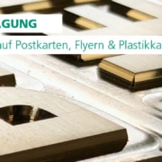 Making-of Mailing Heißfolienprägung mit glänzender Druckveredelung auf Klappkarte und Plastikkarte